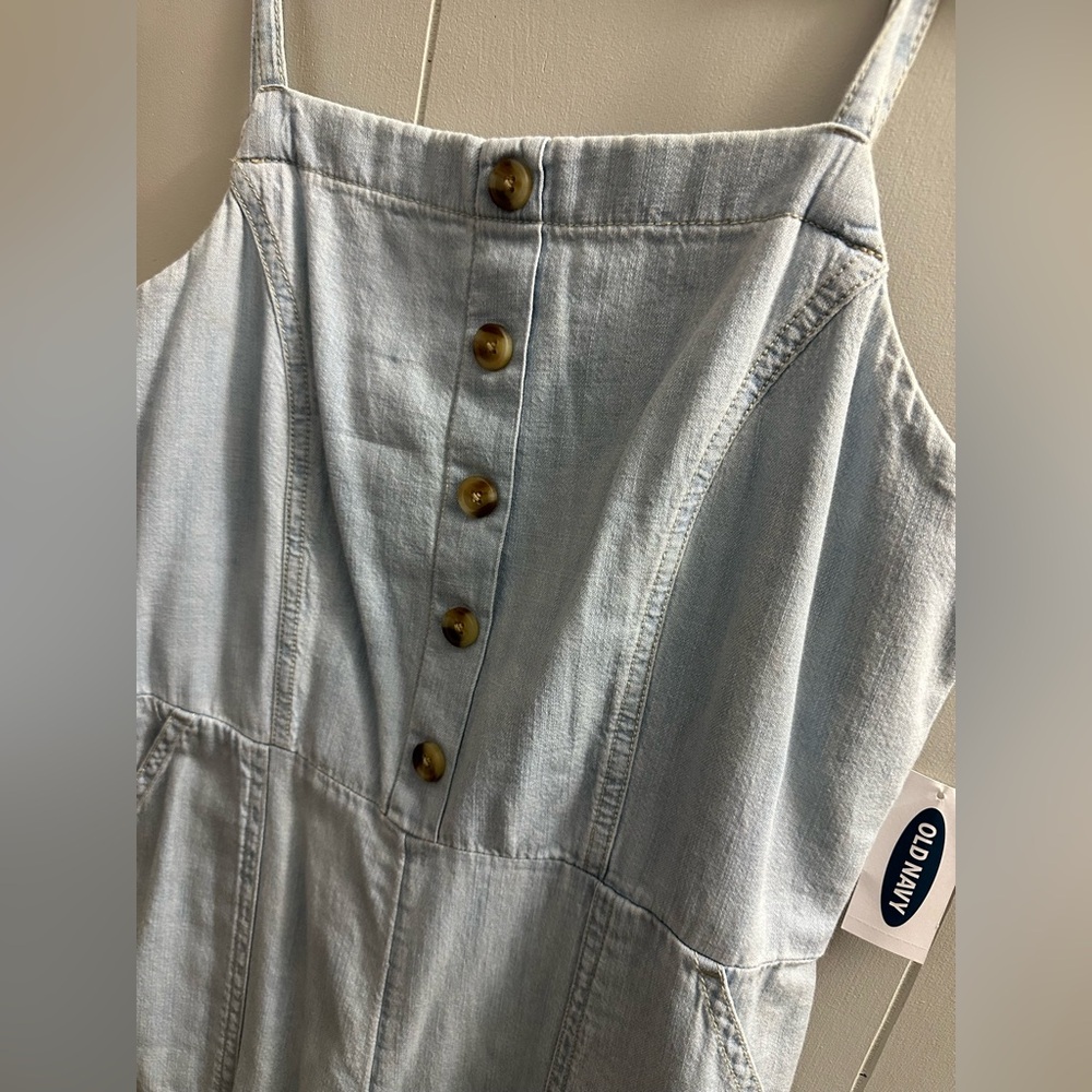 Old Navy Light Blue Denim Jumpsuit with Button Front detail - Picture 2 of 6